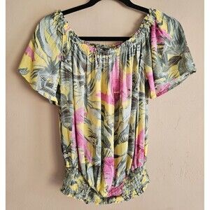 Cynthia Rowley Tropical theme size M, short sleeve crop top, cruise, beach